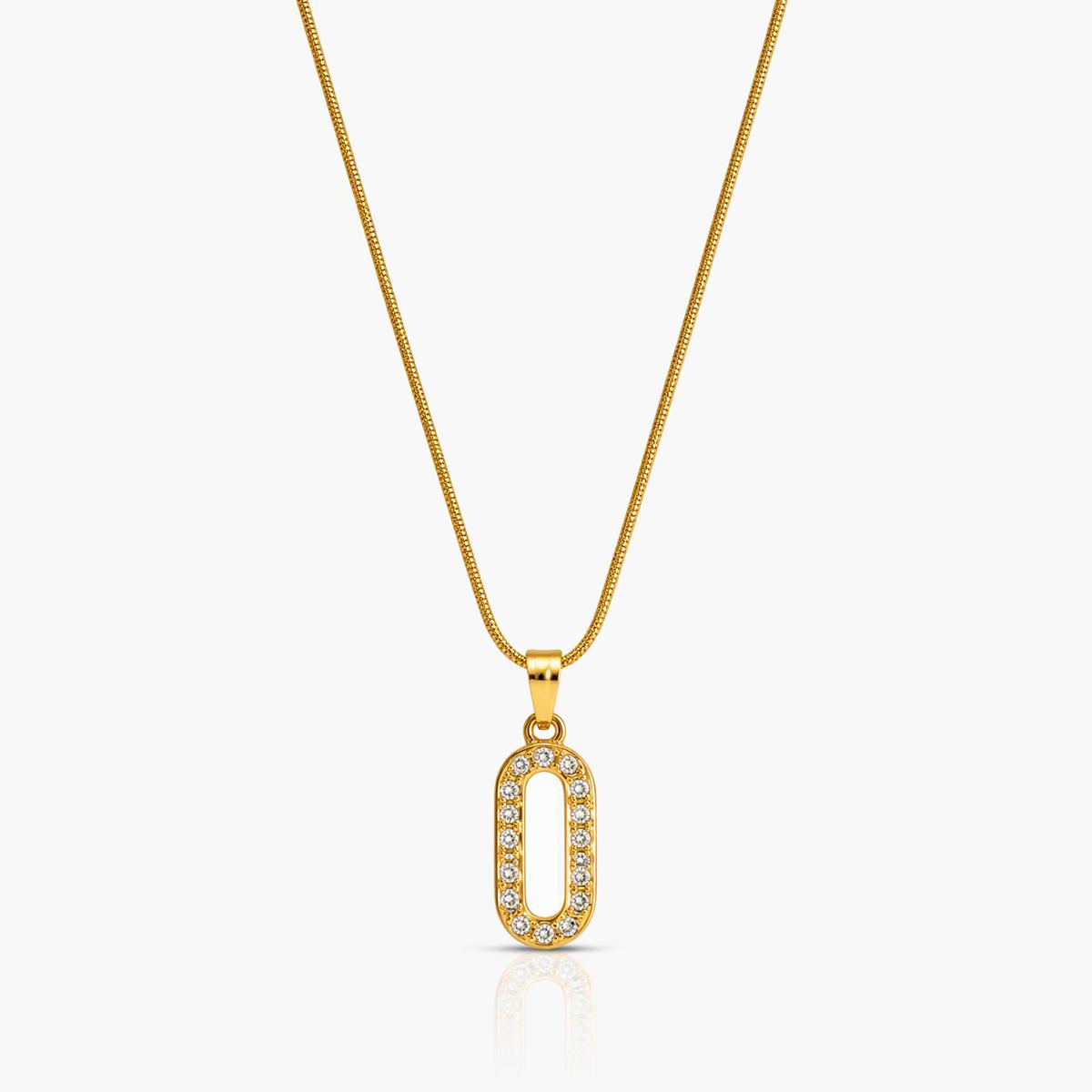 Dainty Hollow Oval Pendant Necklace