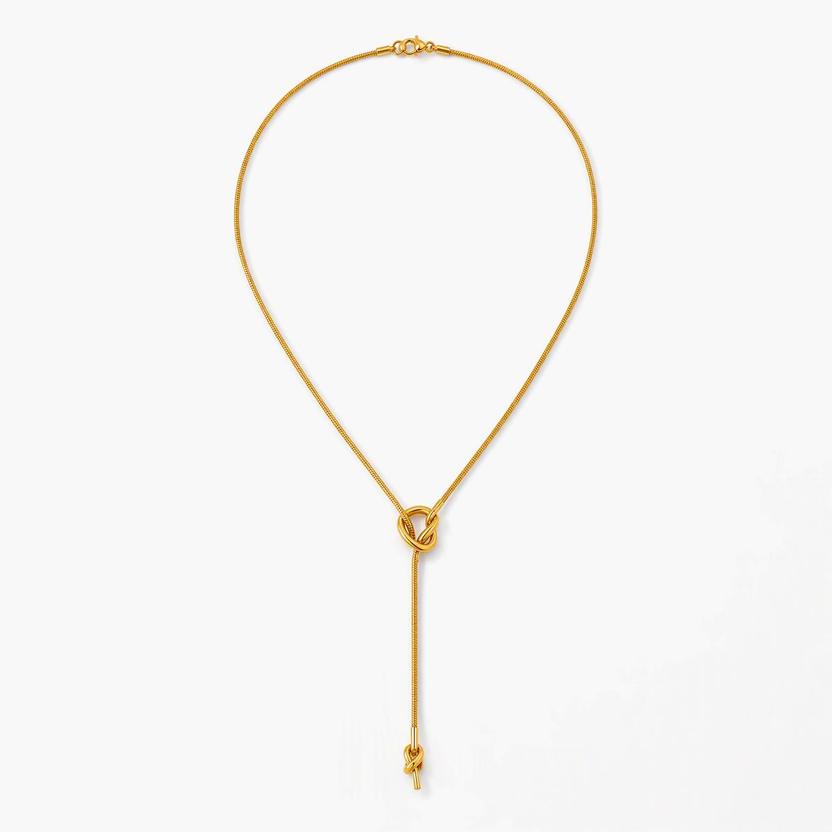 Minimalist Love Knot Lariat Necklace