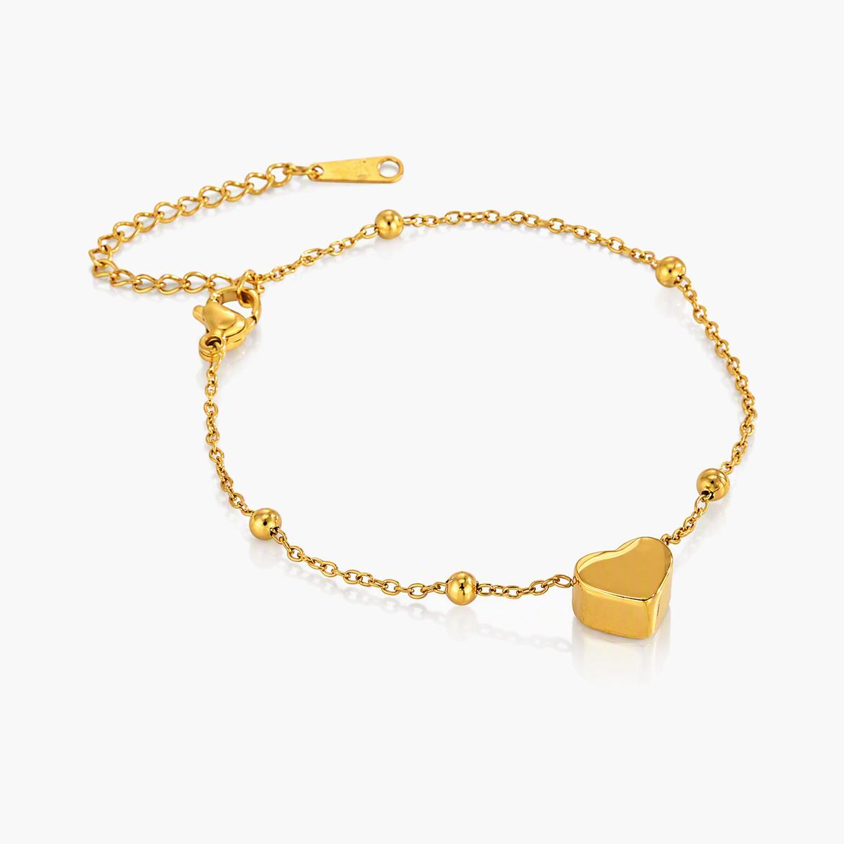Dainty Beaded Heart Bracelet