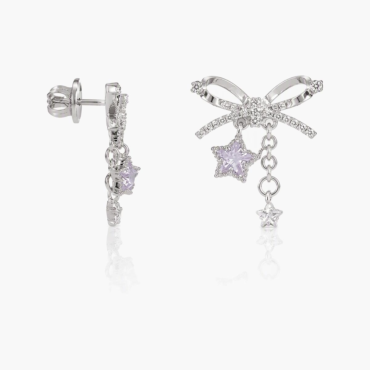Cute Bow Star Drop Earrings