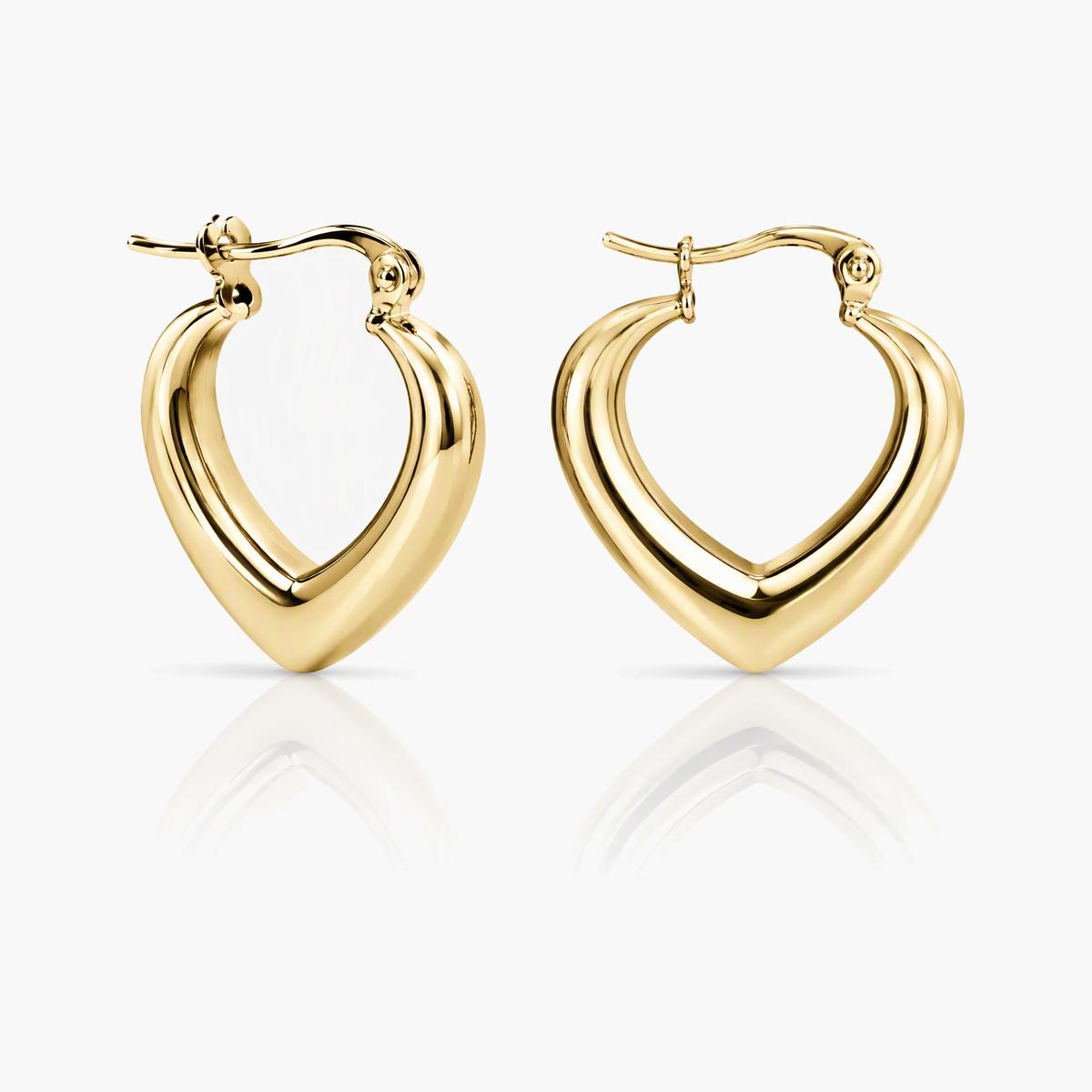 Open Heart Hoop Earrings