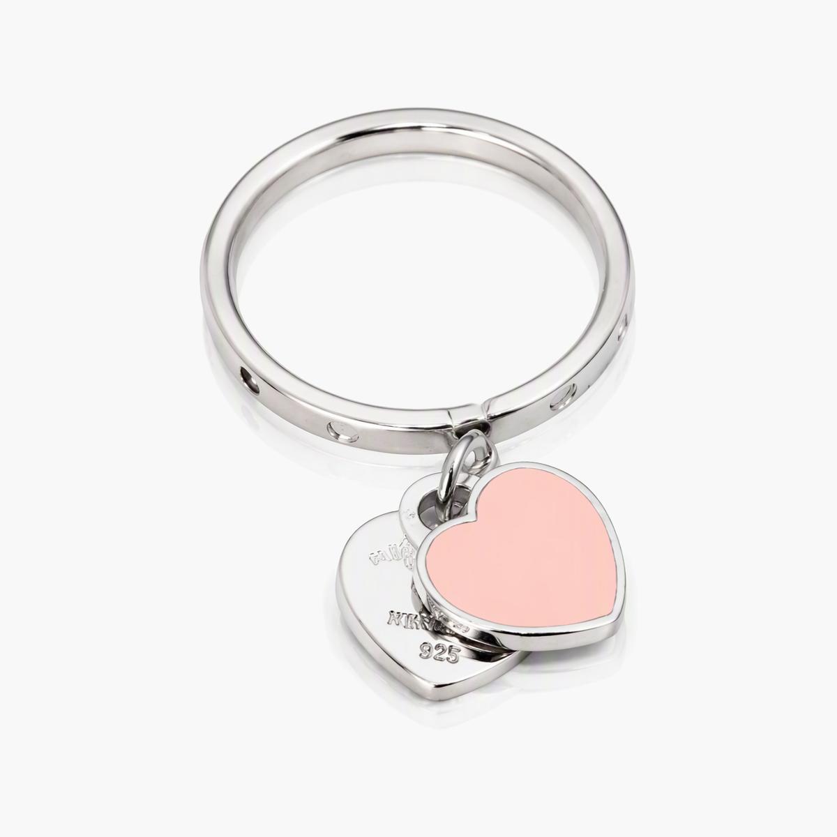 Dainty Double Heart Charm Ring
