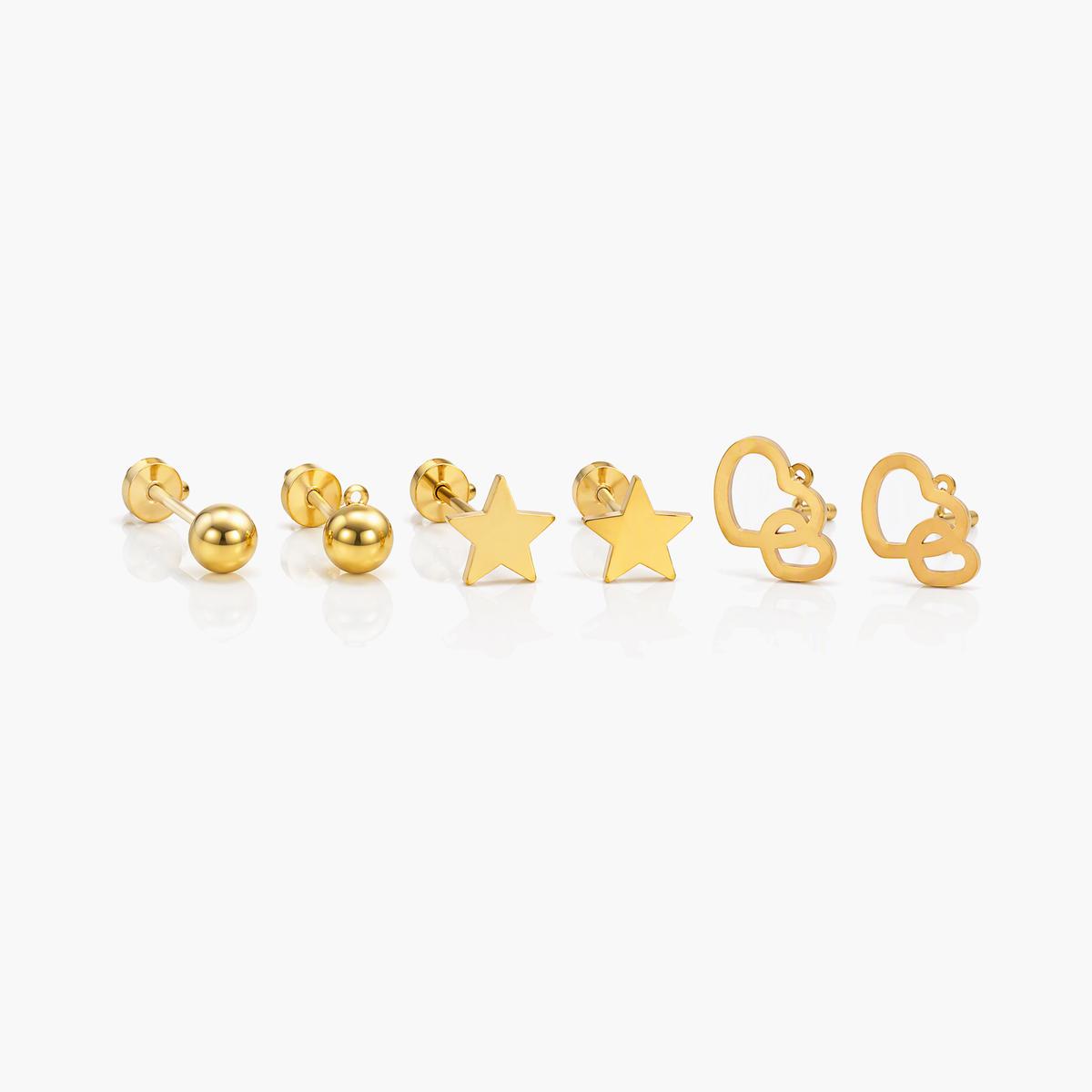 Trendy Mixed Motif Hoop Earrings