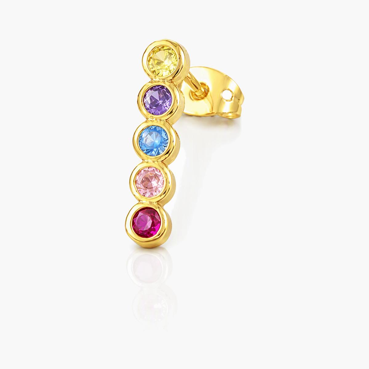 Dainty Five-Stone Curve Stud Earrings