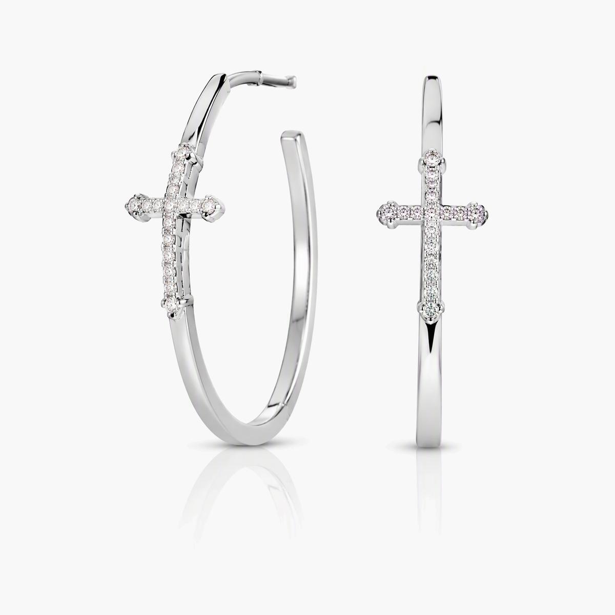 Cross Hoop Earrings