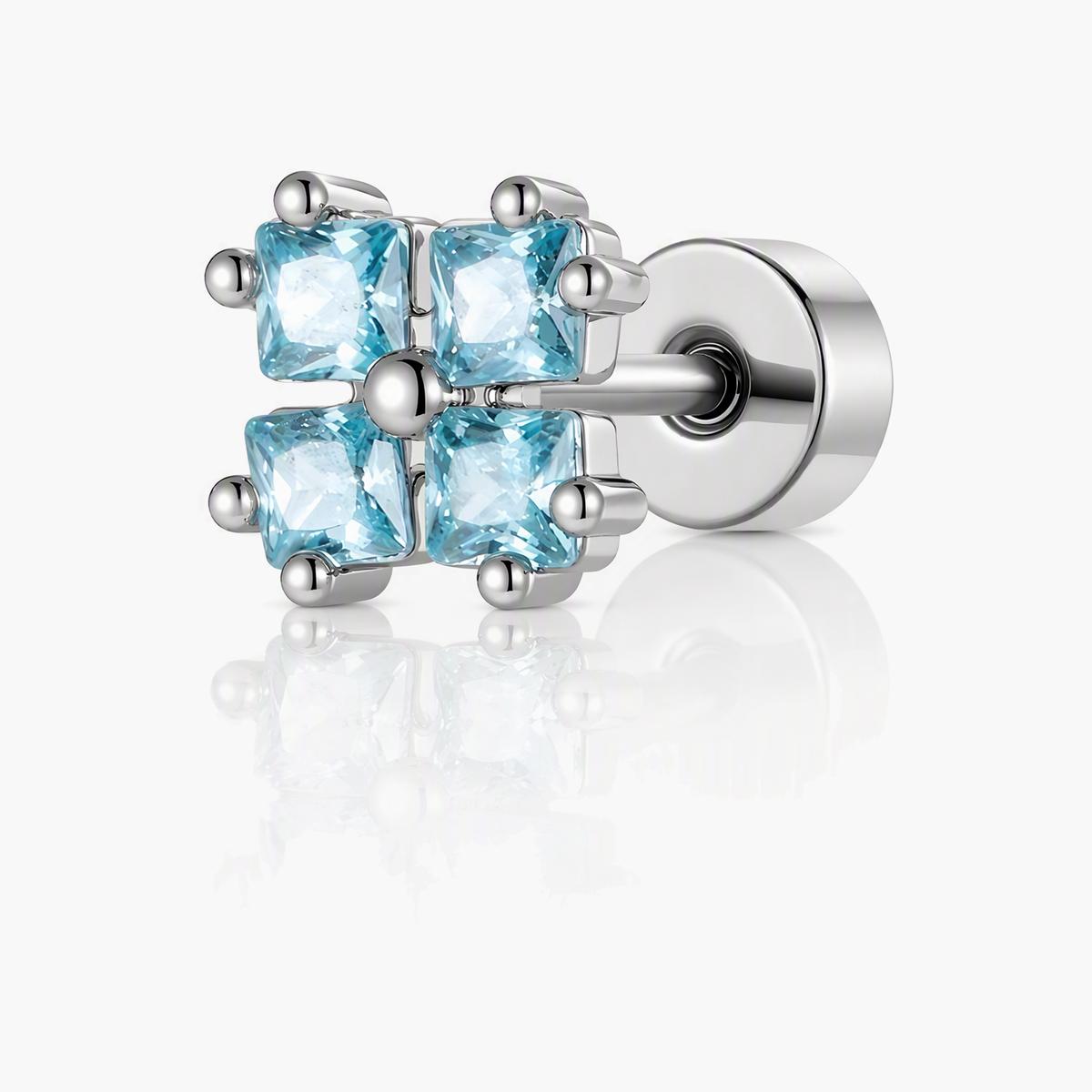 Four-Stone Cluster Stud Earrings