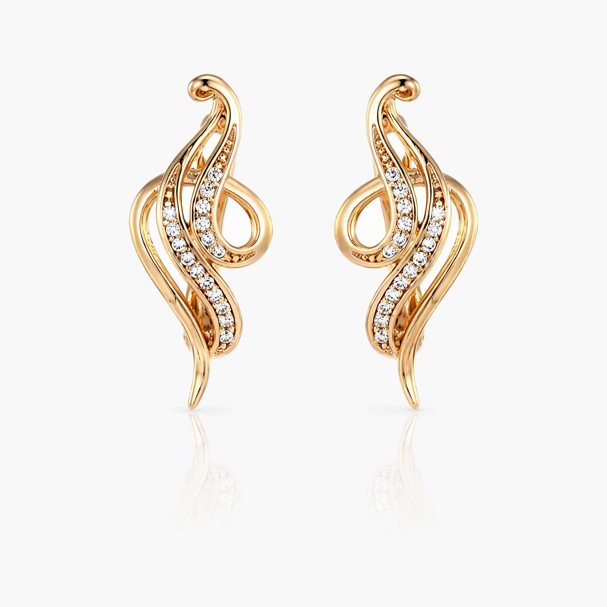 Elegant Swirl Huggie Earrings