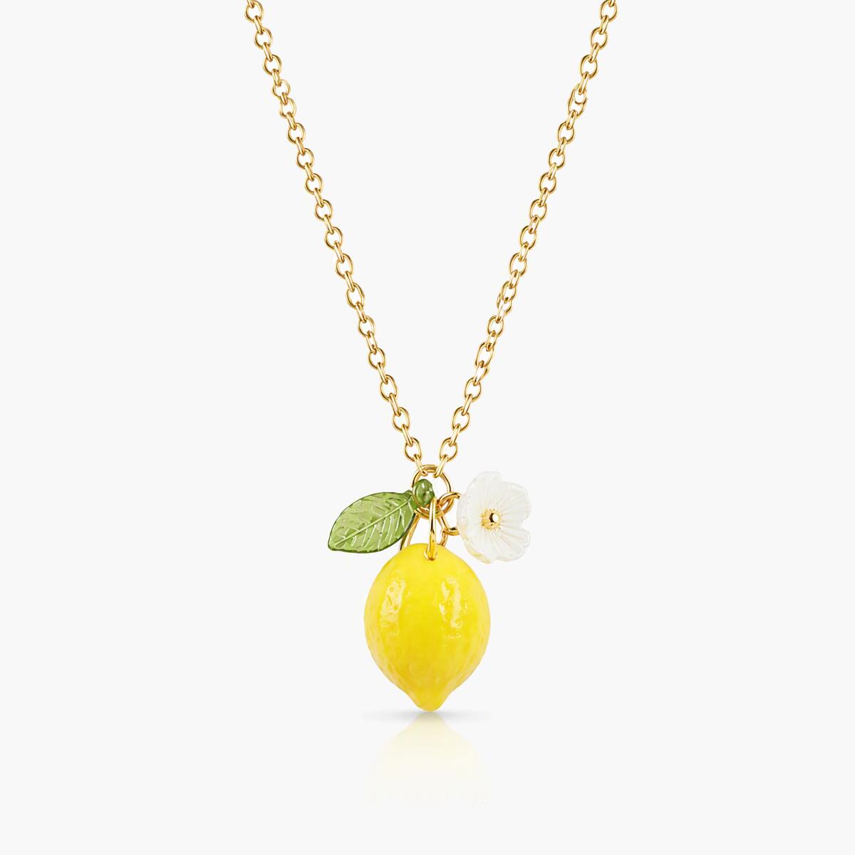 Cute Lemon Fruit Pendant Necklace