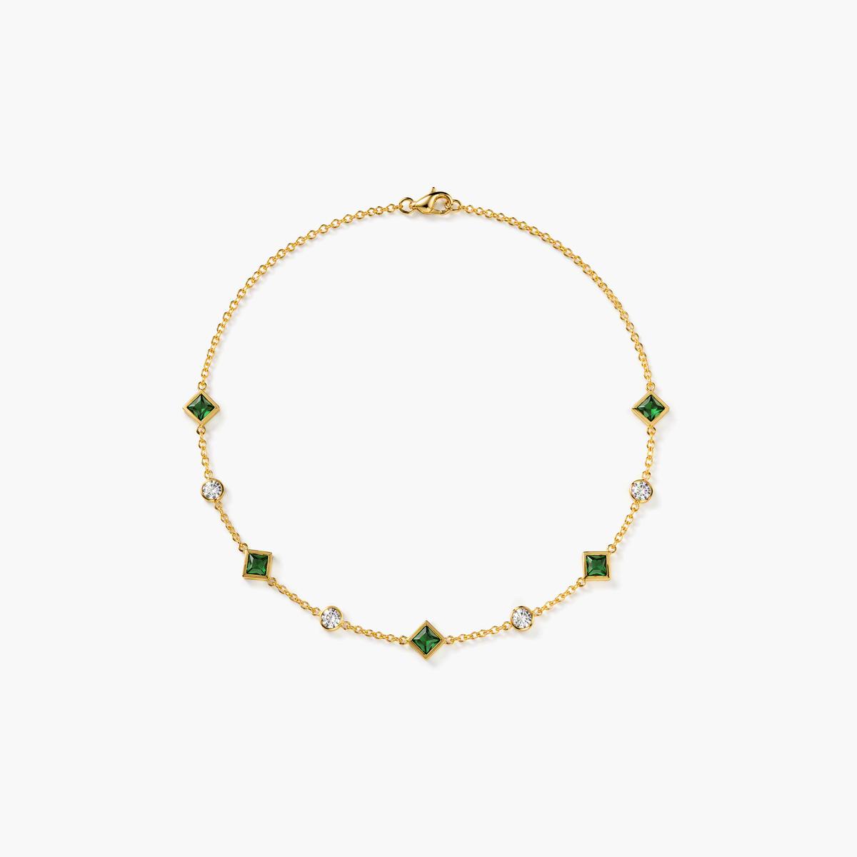Dainty Square Gem Necklace