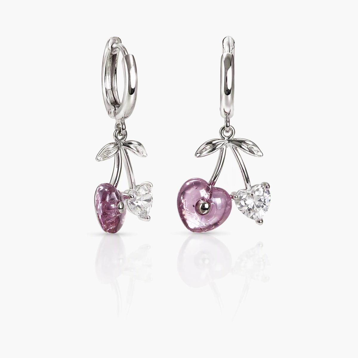 Cute Heart Cherry Drop Earrings