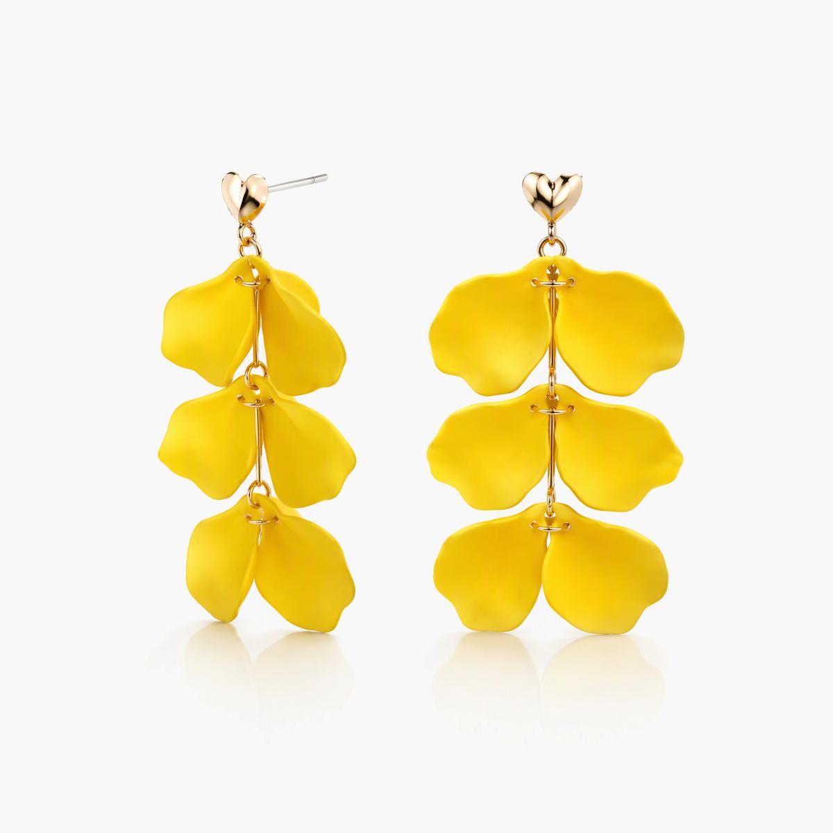 Trendy Layered Petal Drop Earrings