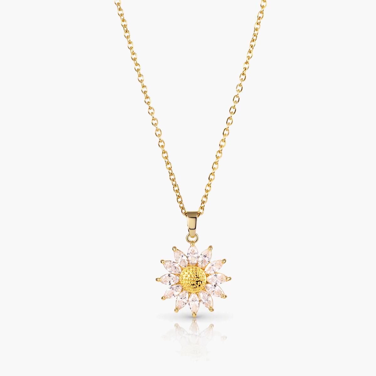 Cute Sunflower Pendant Necklace