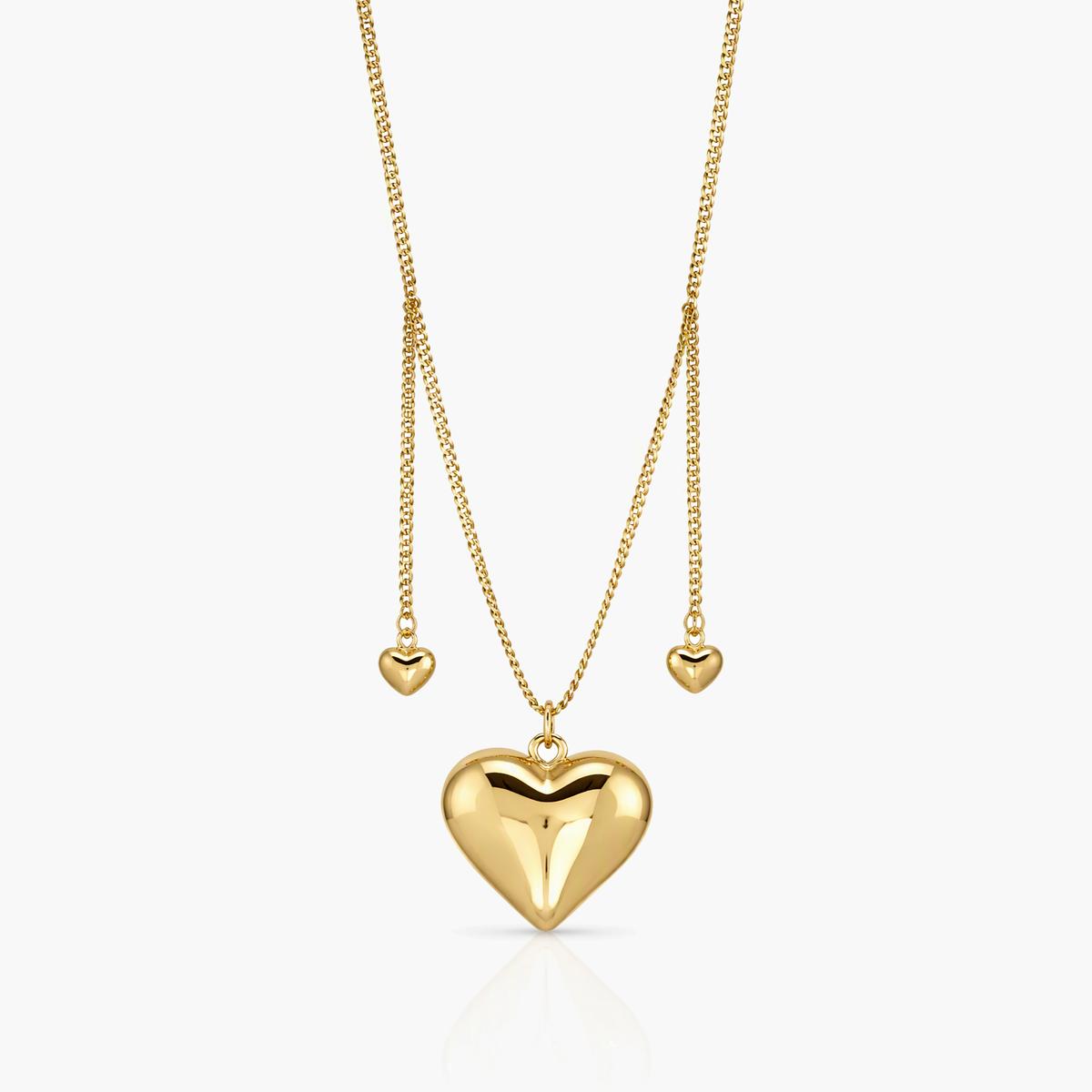 Layered Heart Pendant Necklace