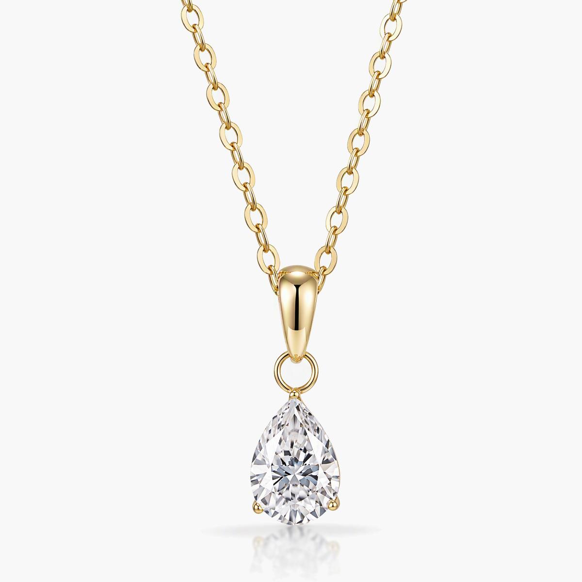 Elegant Pear Drop Pendant Necklace