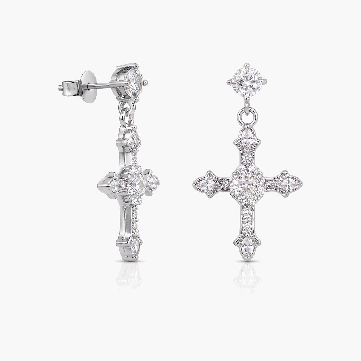 Dainty Cross Drop Earrings