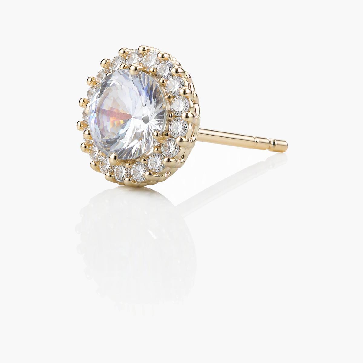 Elegant Round Stone Stud Earrings
