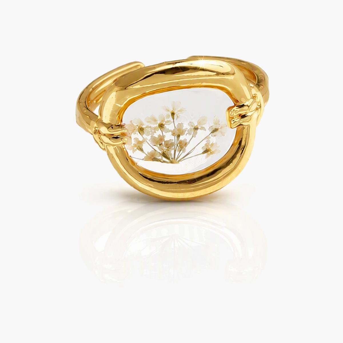 Dried Flower Geometric Ring