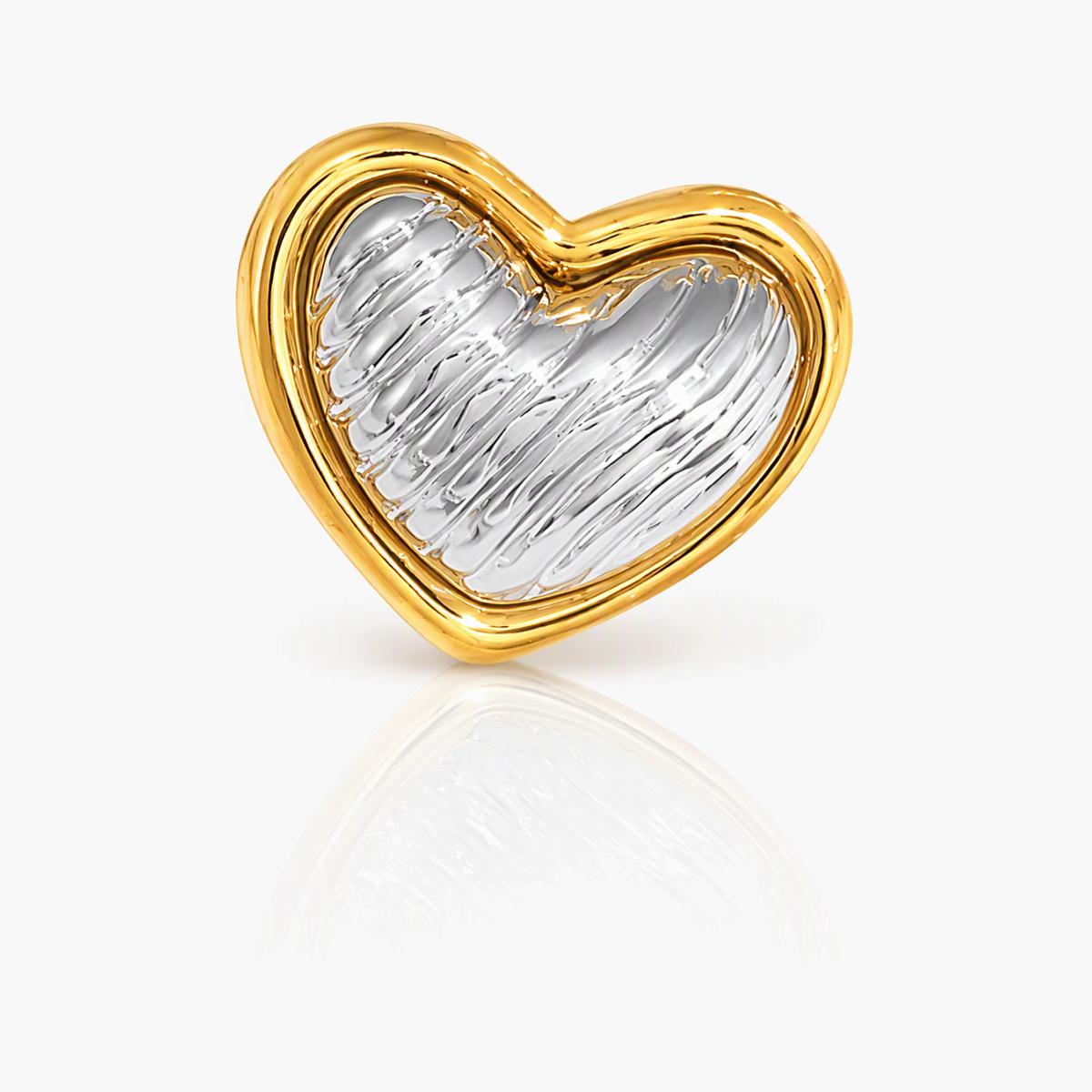 Textured Heart Stud Earrings