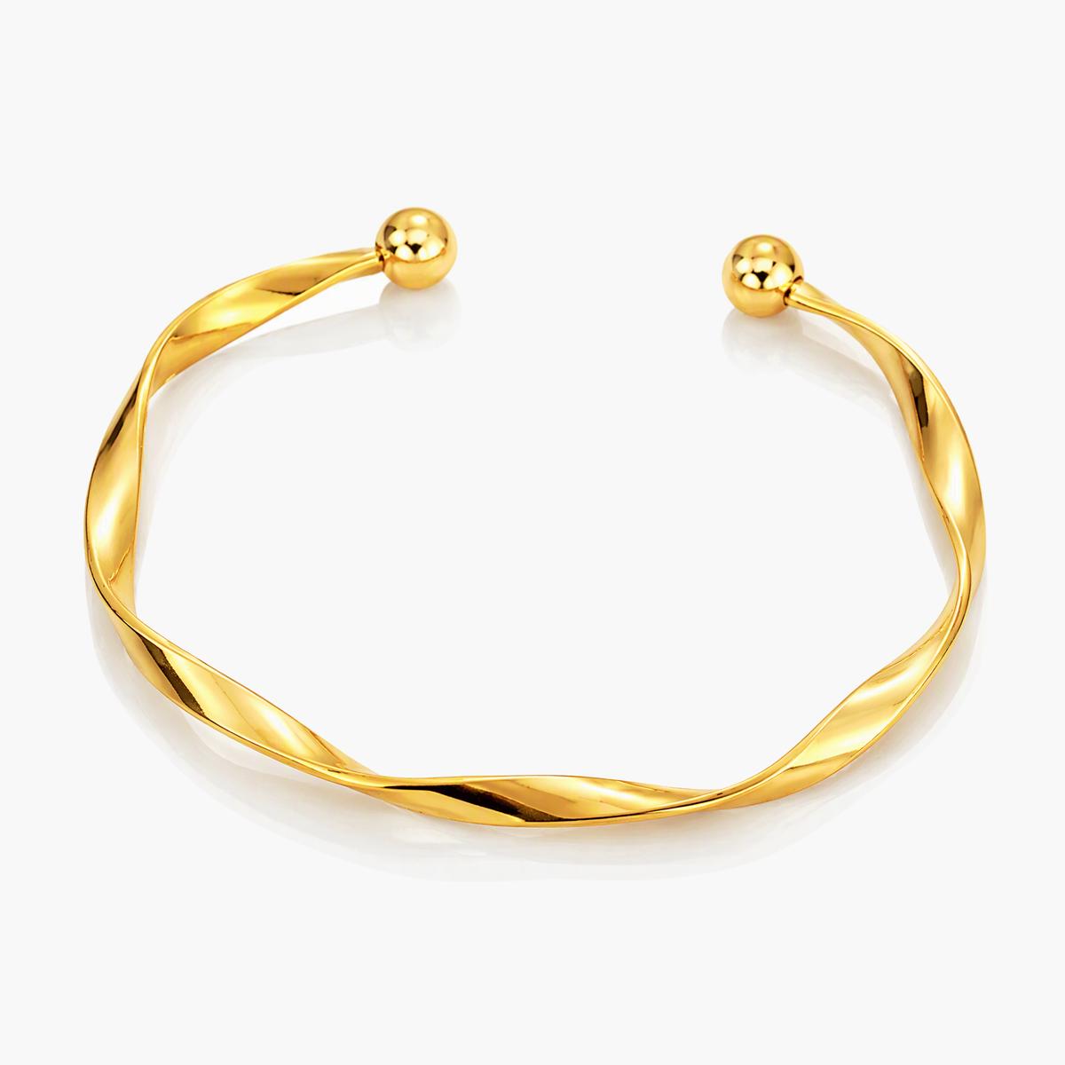 Twisted Sphere Open Cuff Bracelet