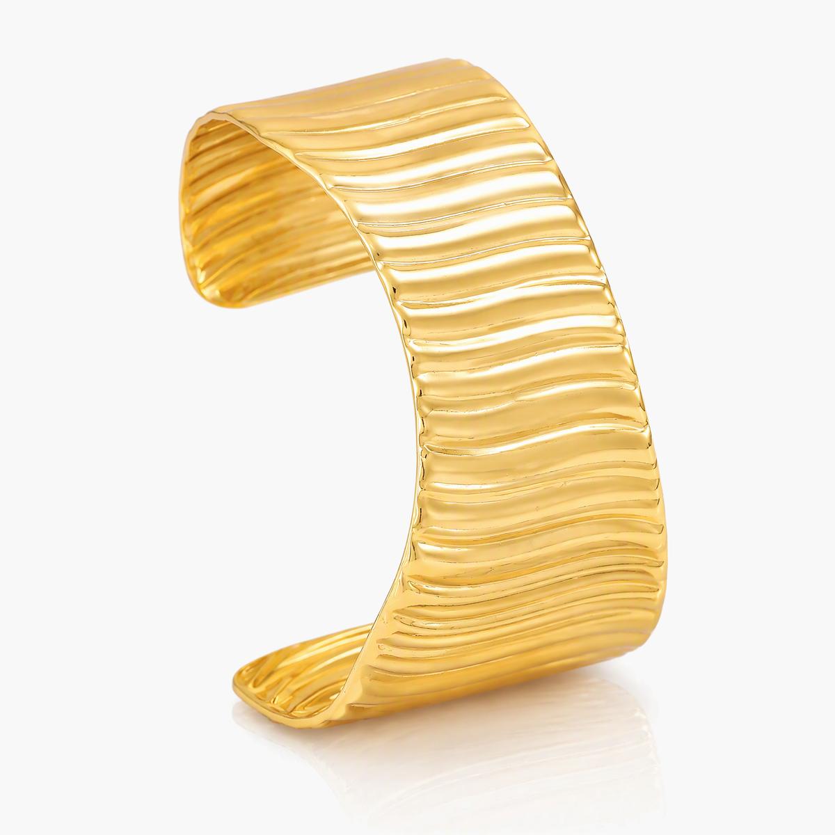 Chunky Textured Link Cuff Bracelet