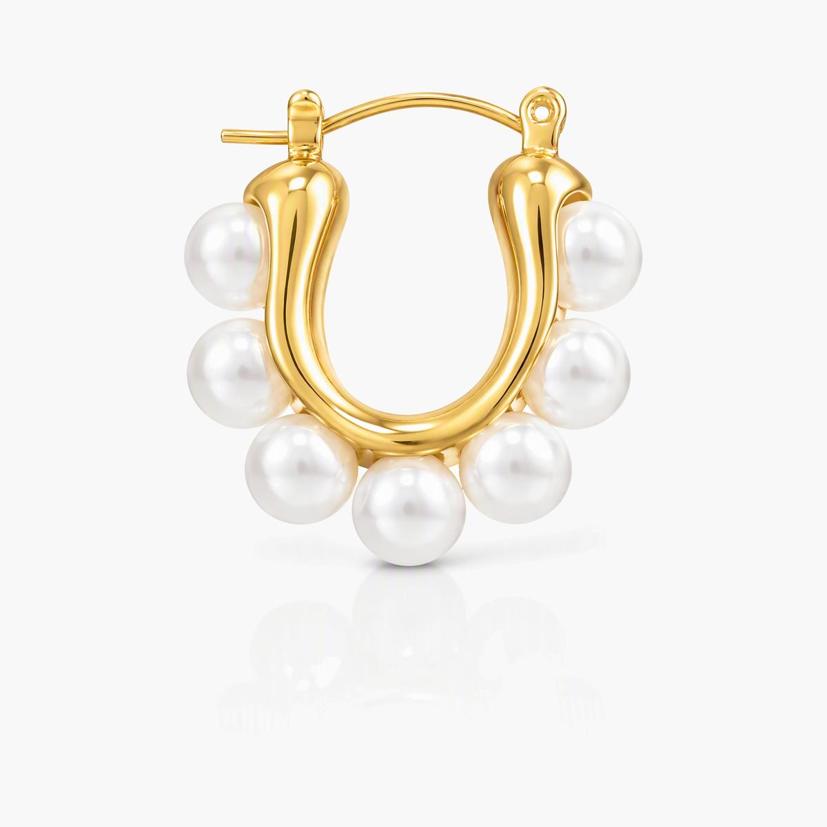 Elegant Pearl Hoop Earrings