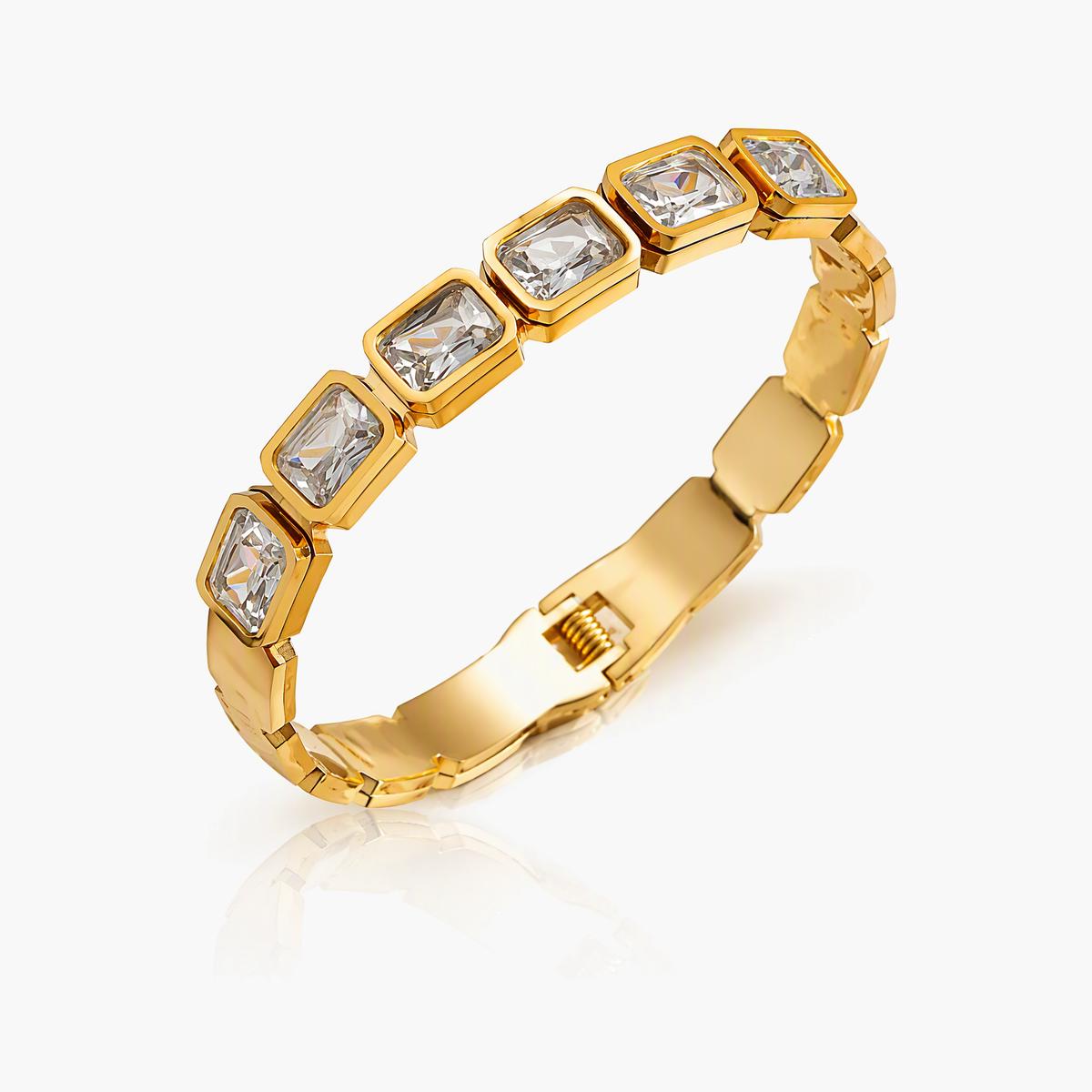 Square Stone Link Bracelet