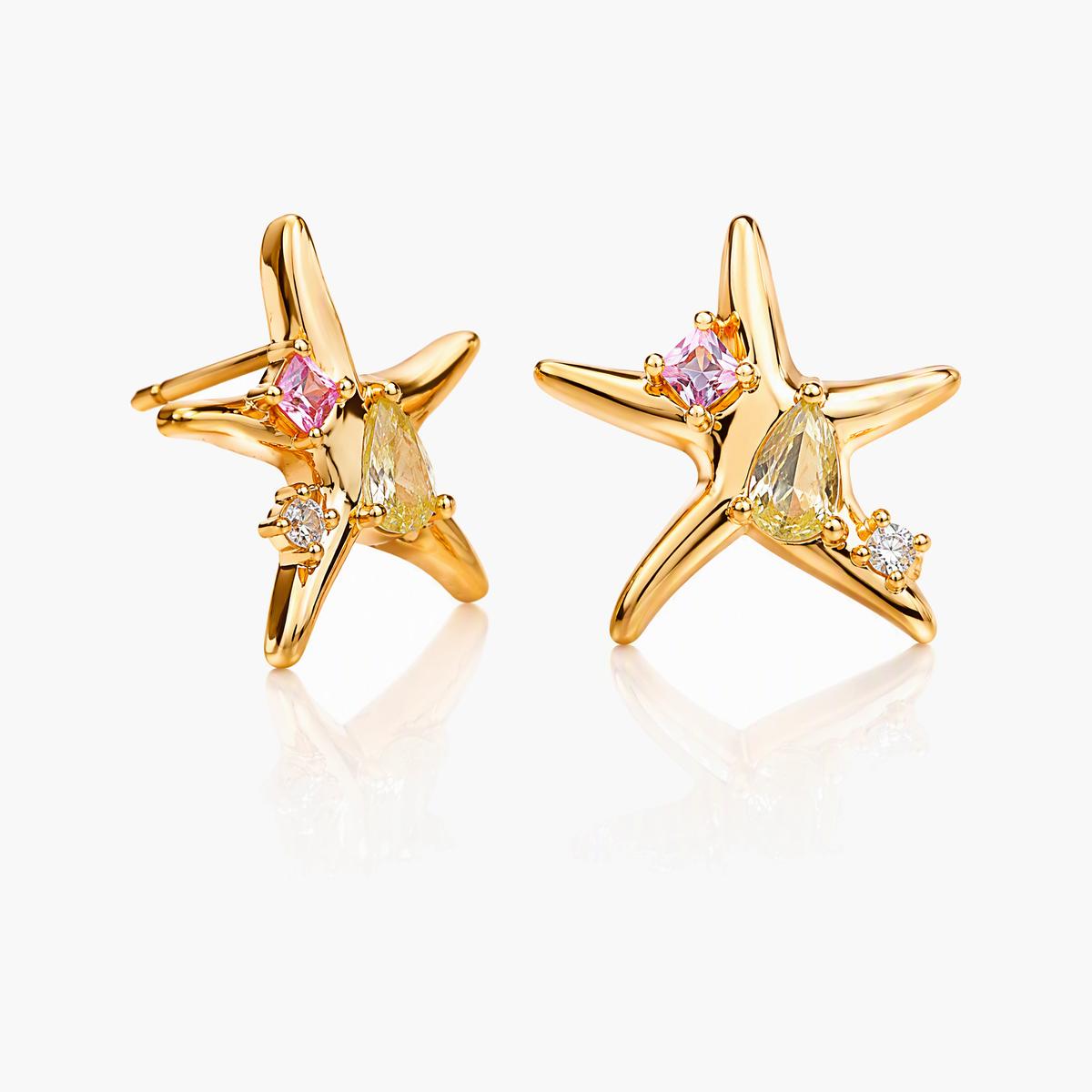 Trendy Star Moon Heart Huggie Earrings