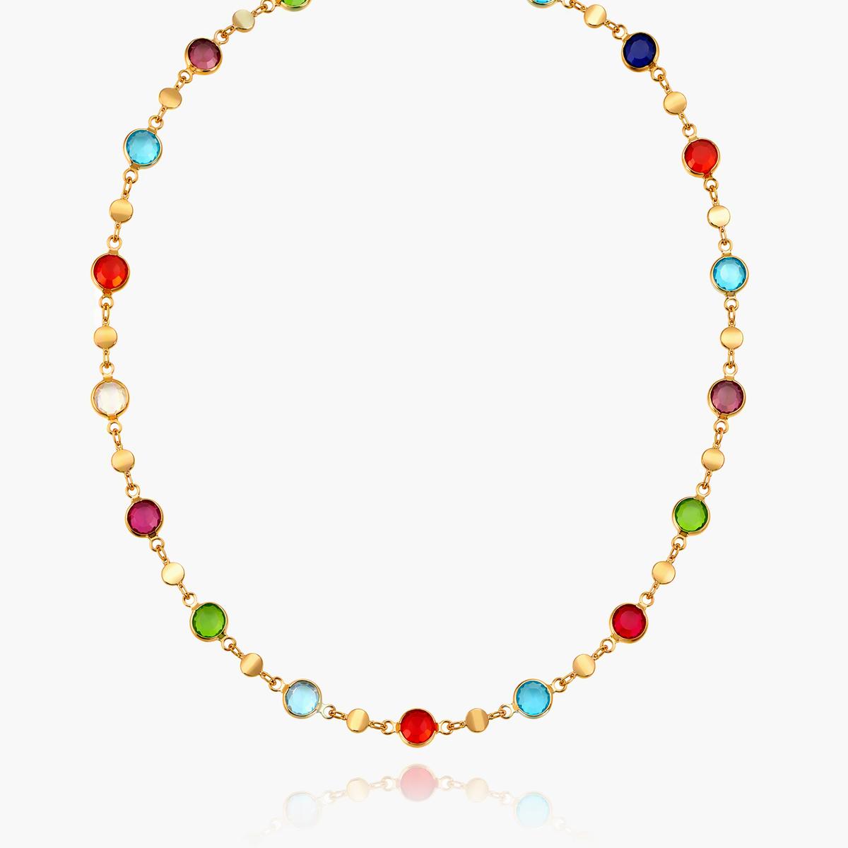 Trendy Multicolor Stone Lariat Necklace