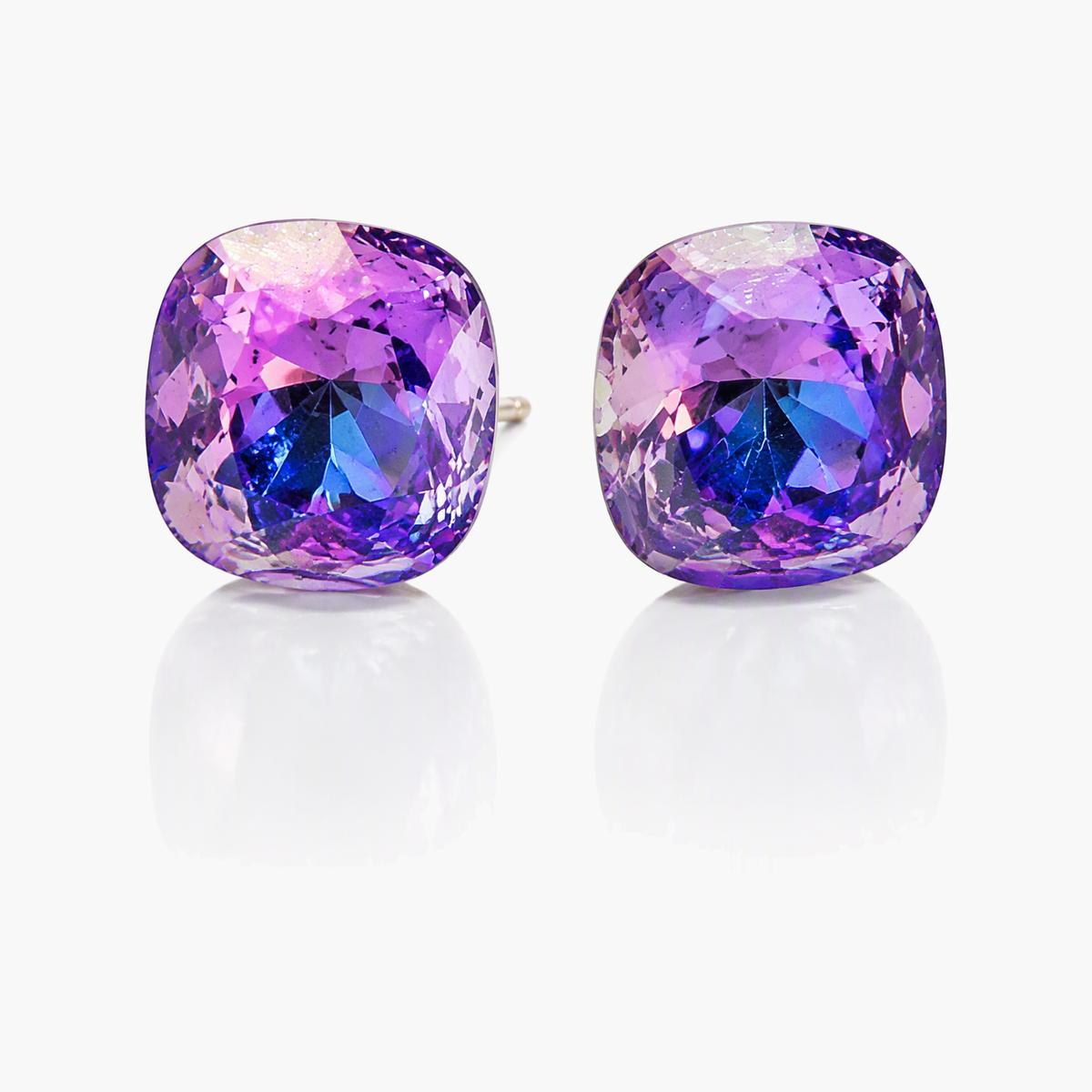 Trendy Faceted Square Stud Earrings