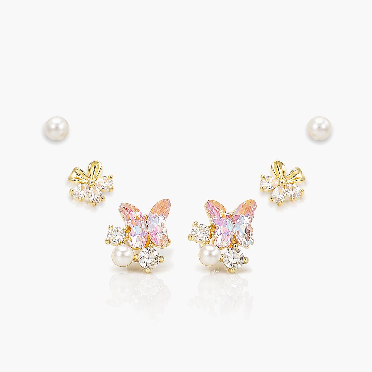Dainty Mixed Motif Stud Earrings