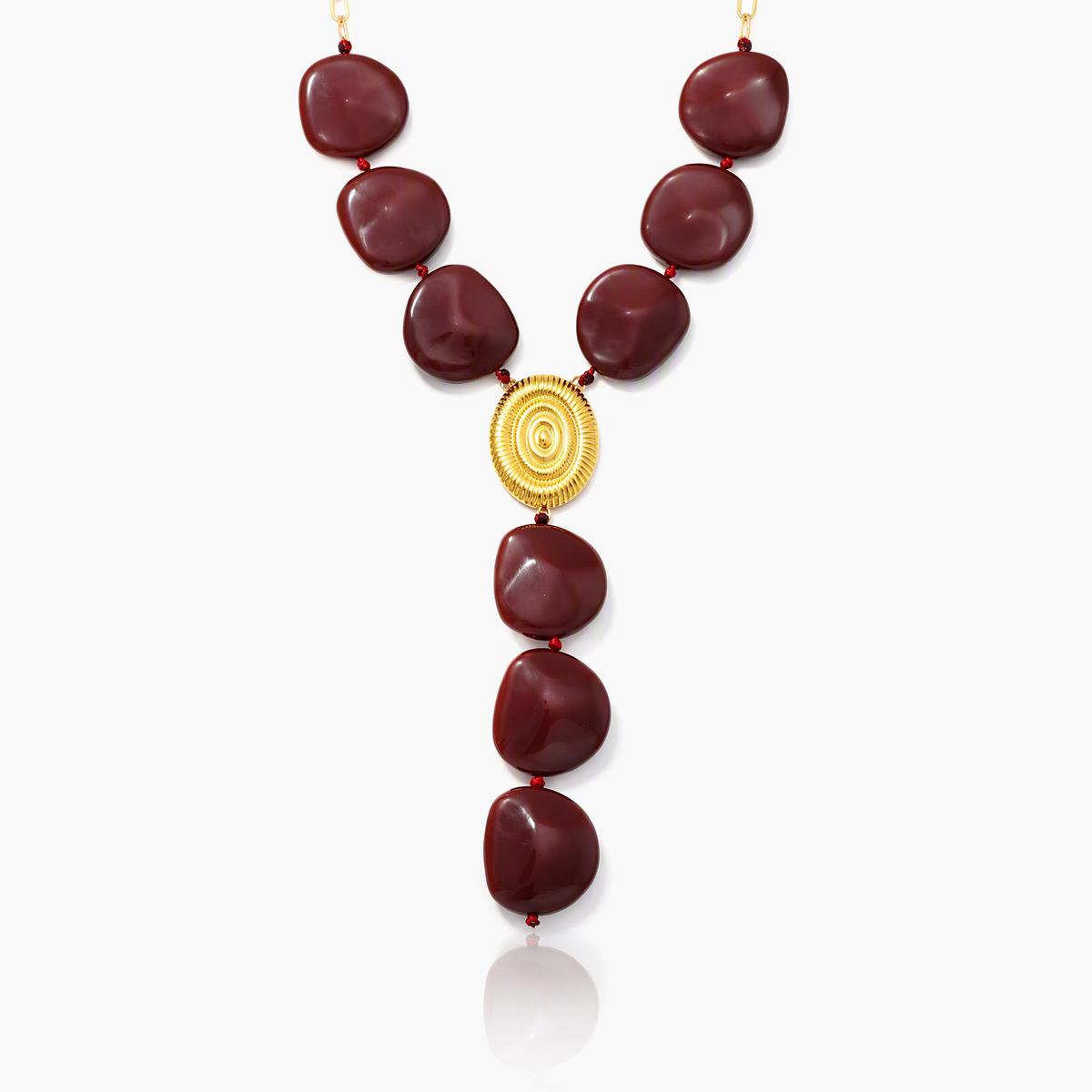 Chunky Y-Shaped Stone Drop Necklace