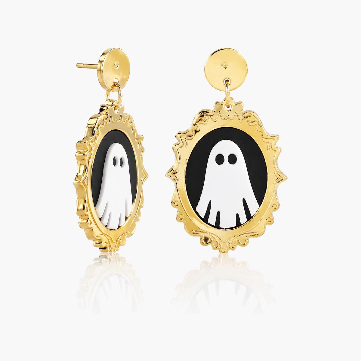 Cute Ghost Cameo Drop Earrings