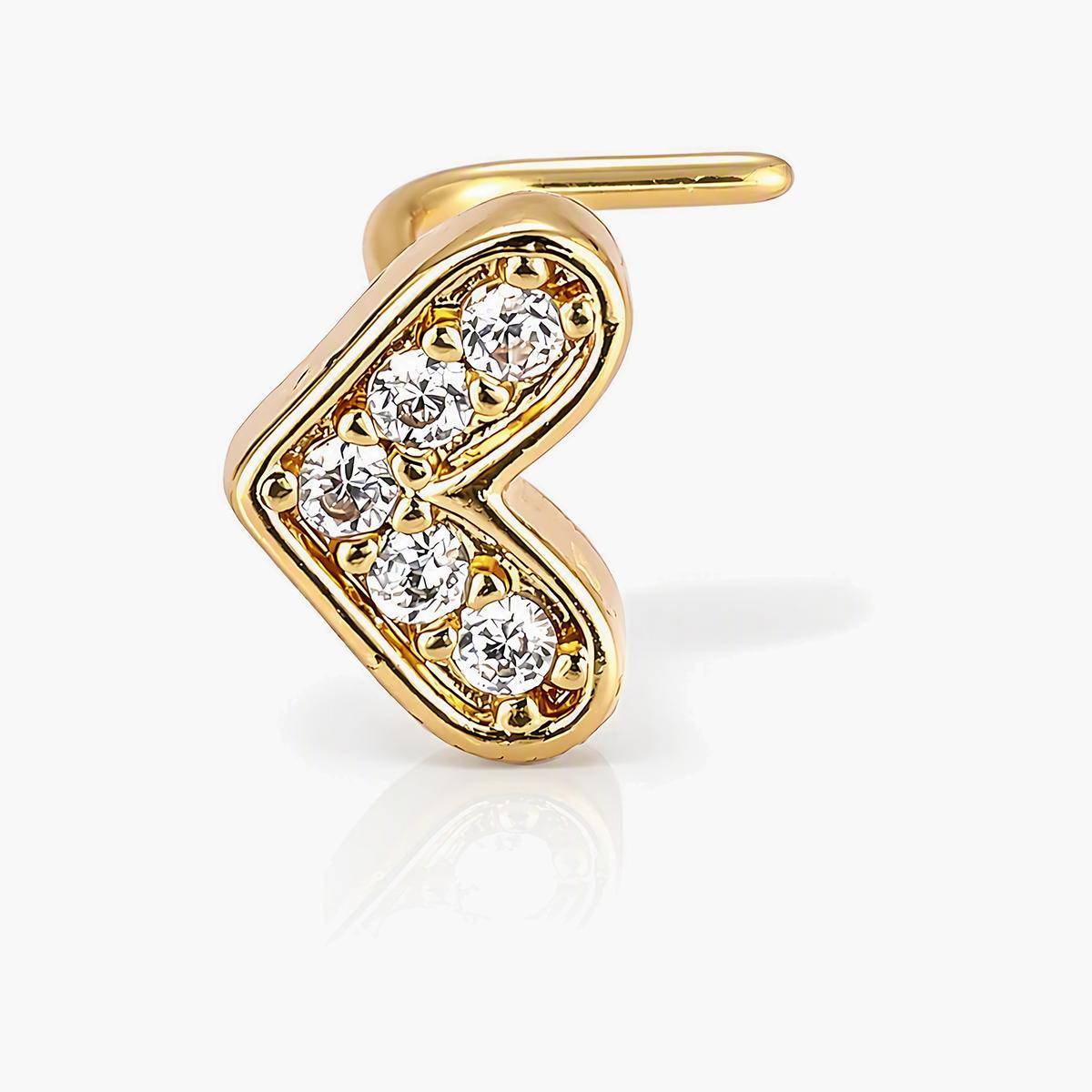 Cute Heart & Flower Cartilage Stud