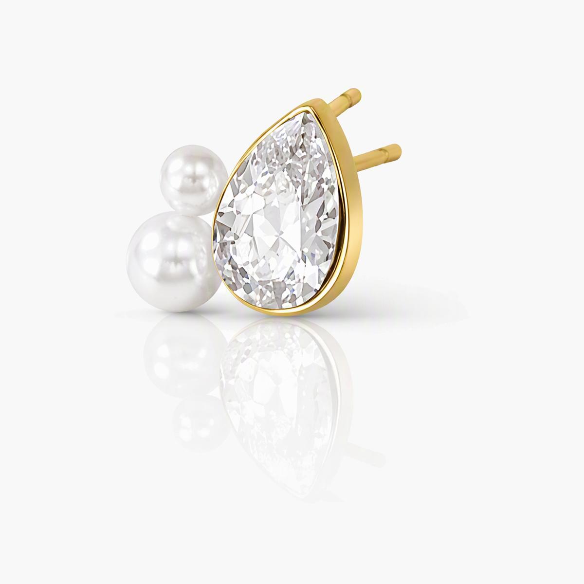 Teardrop Stone Pearl Cluster Stud Earrings
