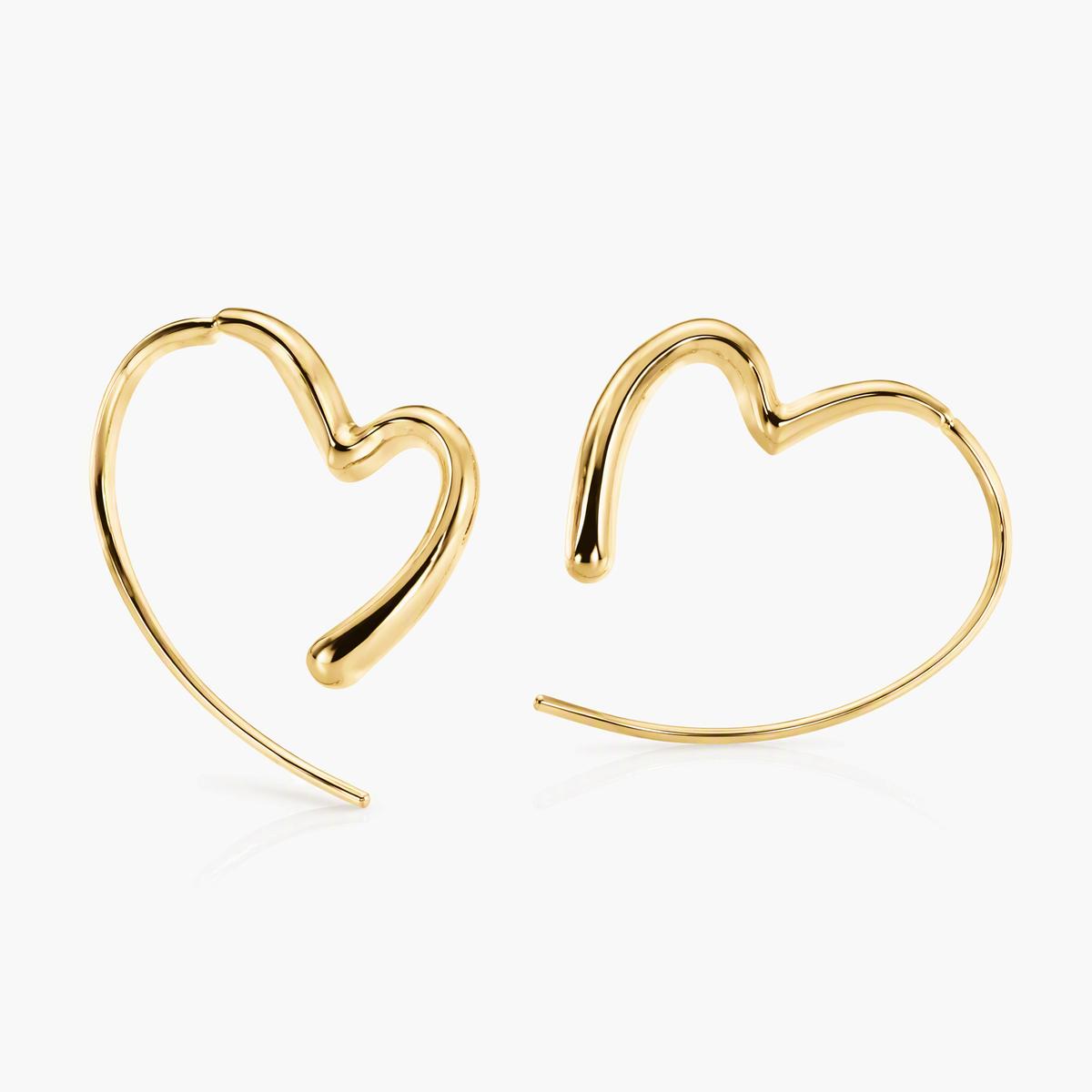 Open Heart Hoop Earrings