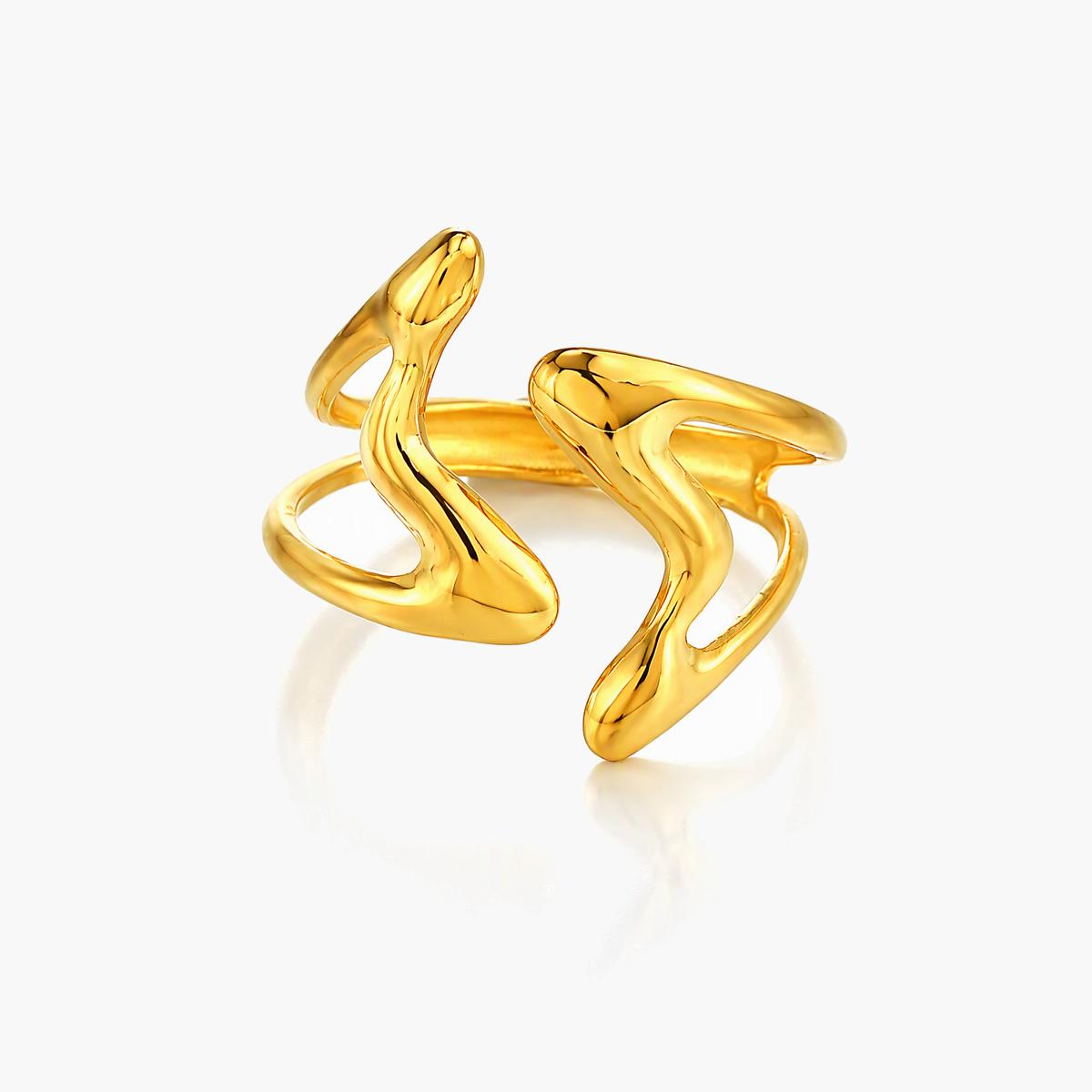 Trendy Wavy Open Ring