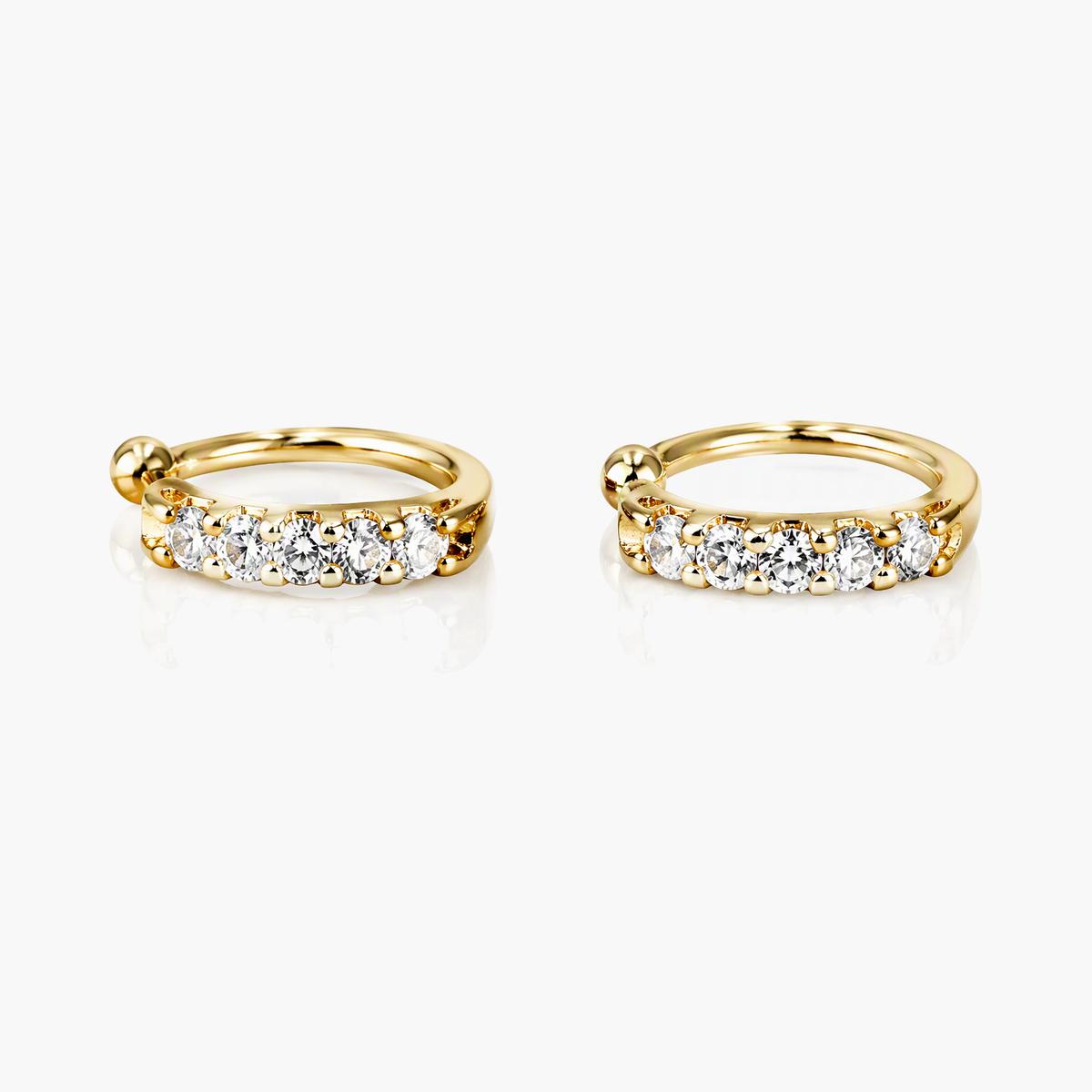 Dainty Pave Stone Huggie Earrings
