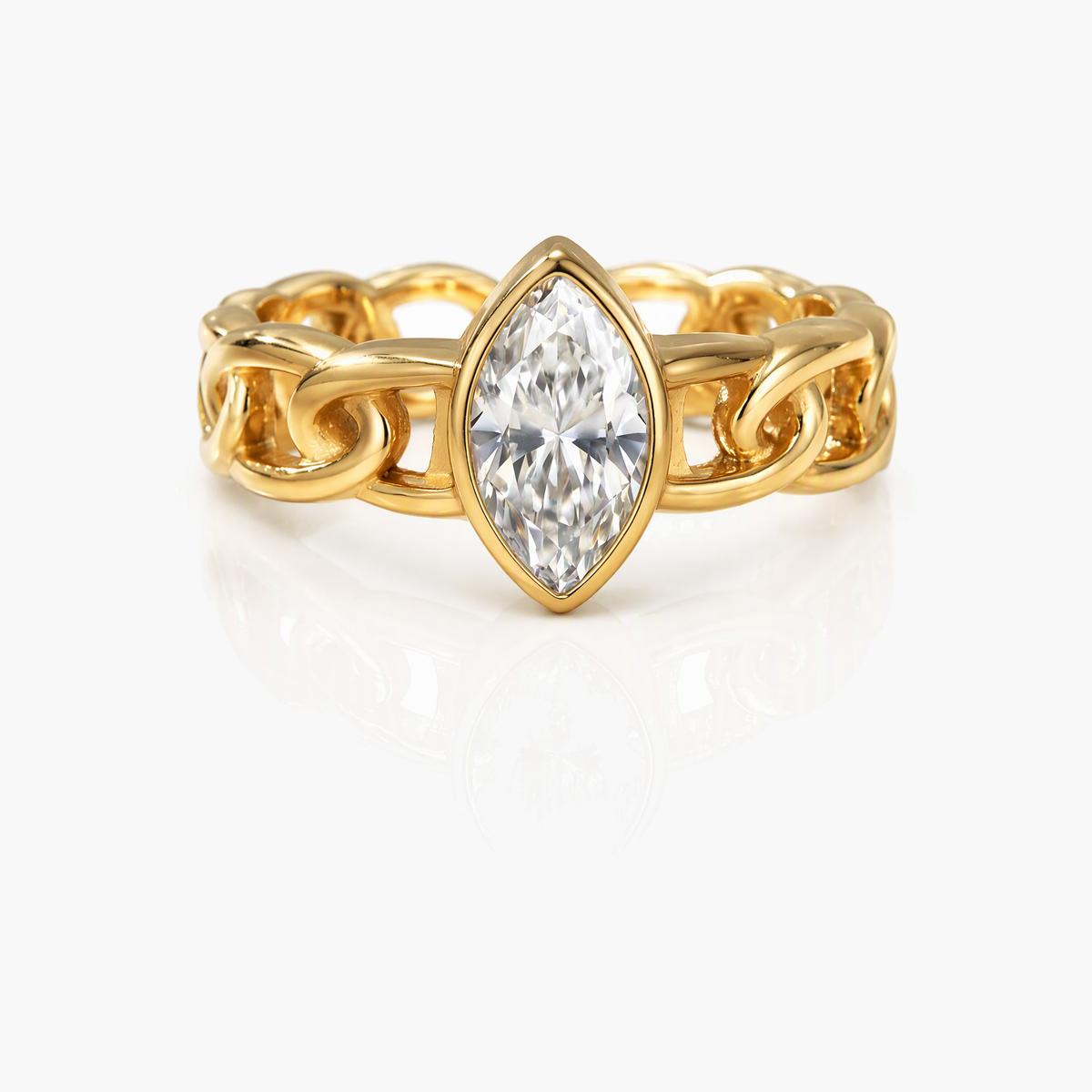 Trendy Marquise Chain Link Ring