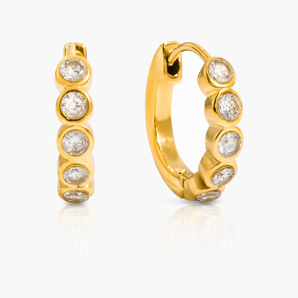 Five Stone Huggie Earrings