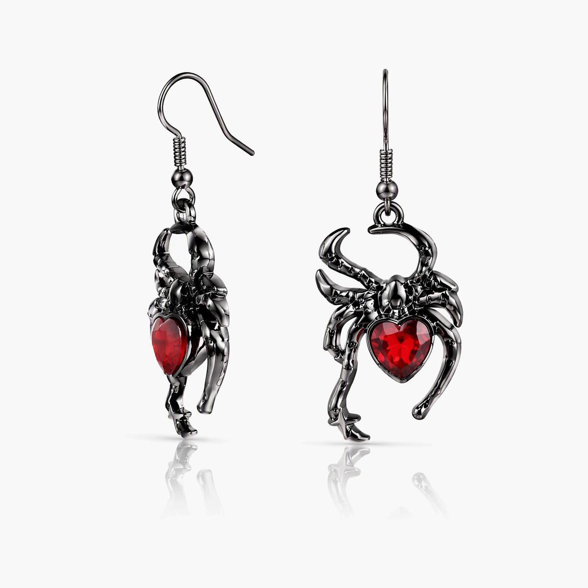 Gothic Spider Drop Earrings