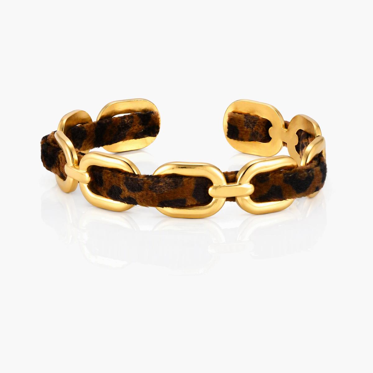 Trendy Chain Link Open Cuff Bracelet