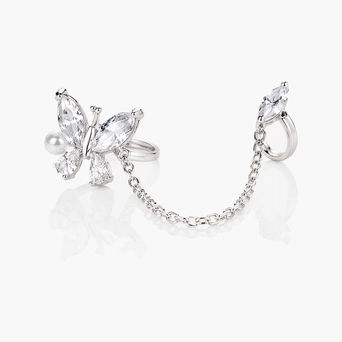 Dainty Butterfly Chain Ring