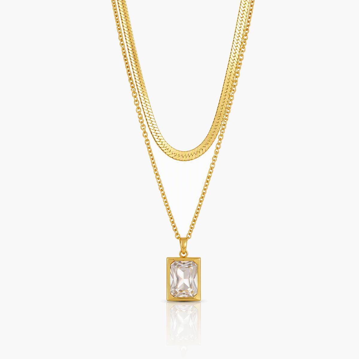 Elegant Rectangular Pendant Necklace