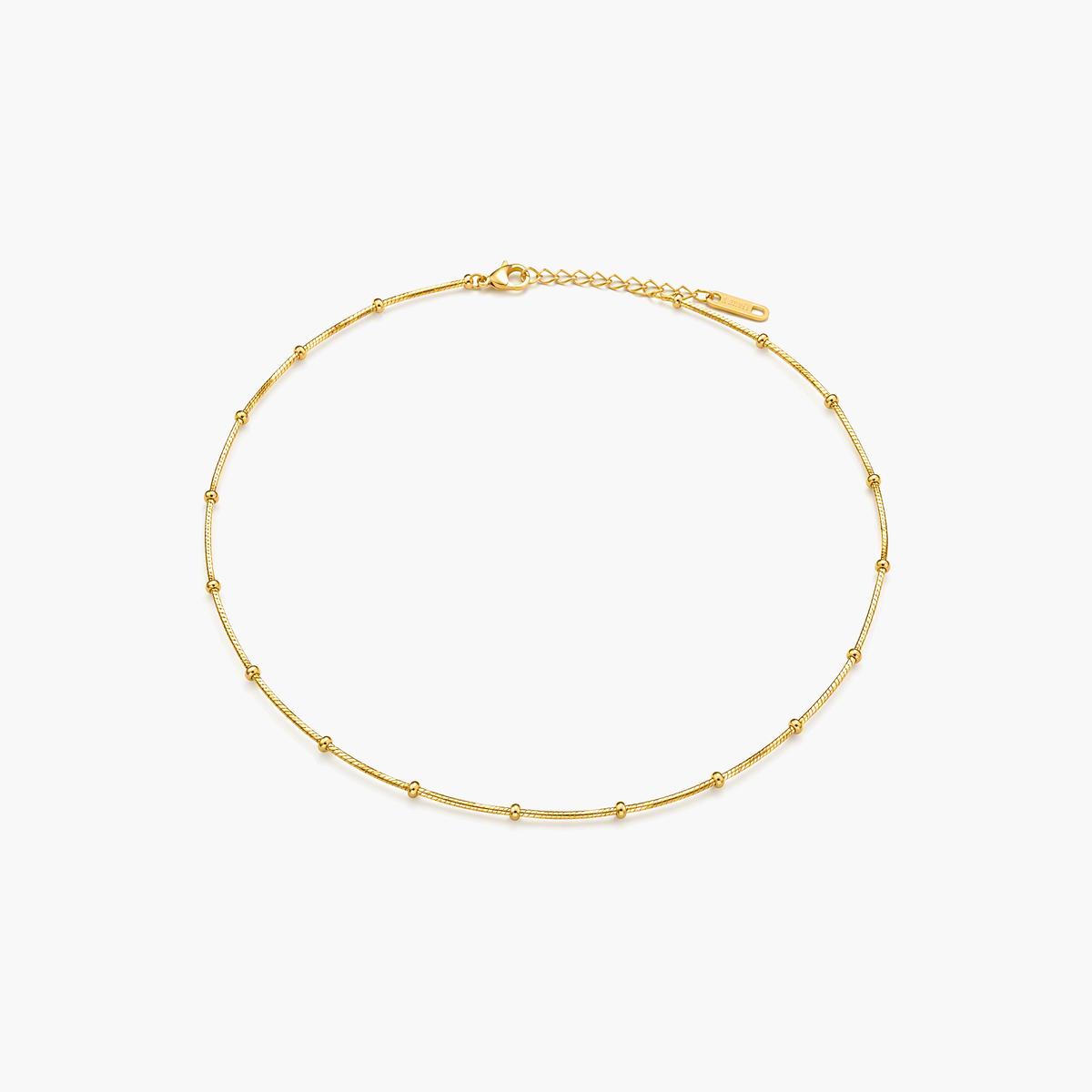 Dainty Beaded Snake Chain Necklace