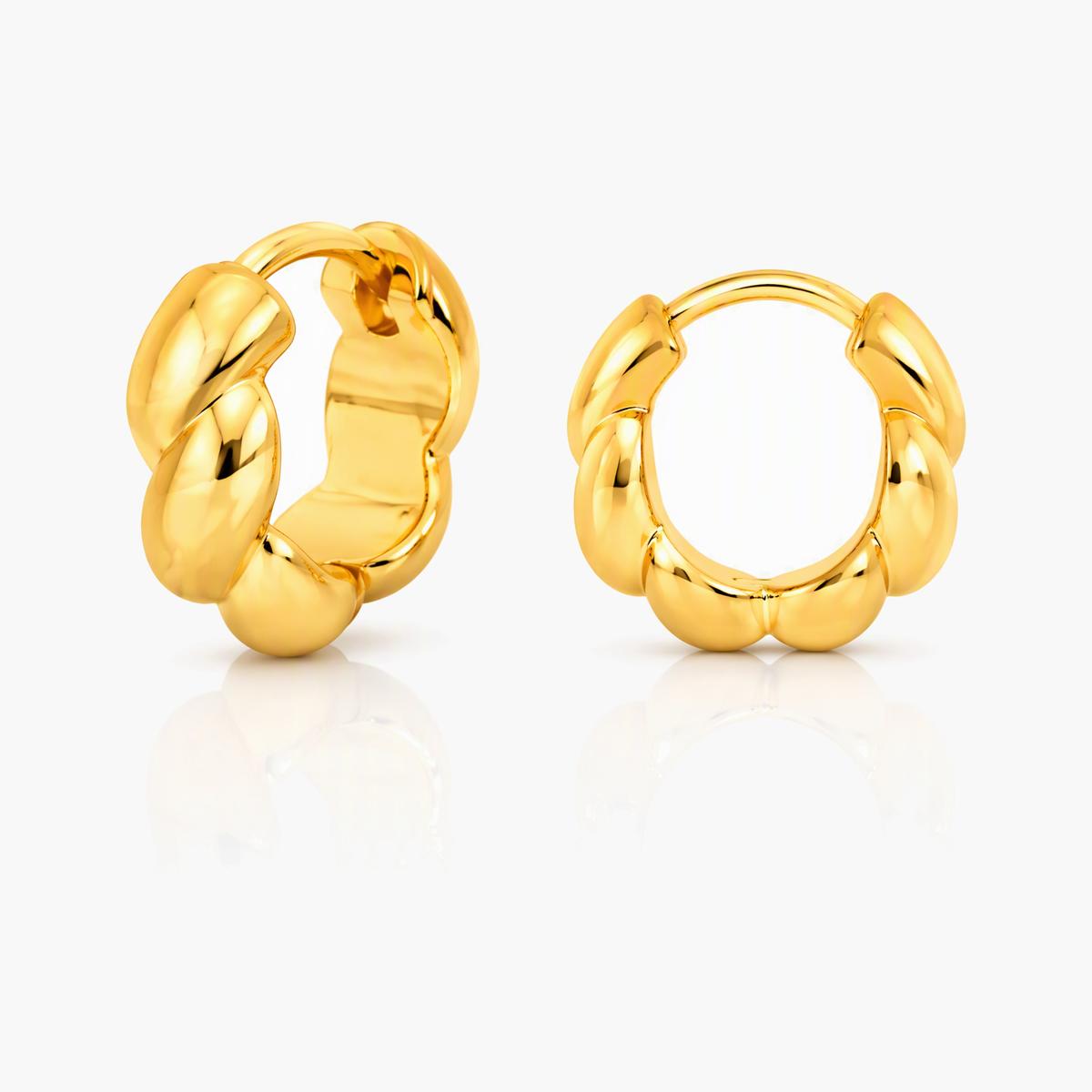 Twisted Band Huggie Earrings