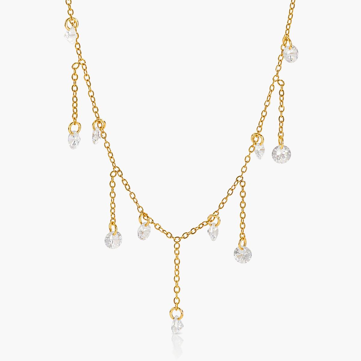 Dainty Crystal Drop Chain Necklace