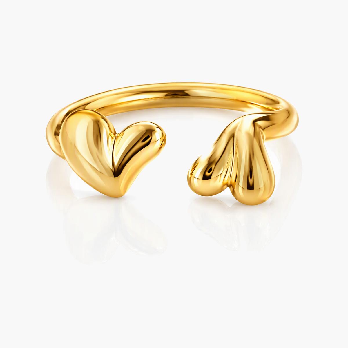 Dainty Split Heart Open Ring