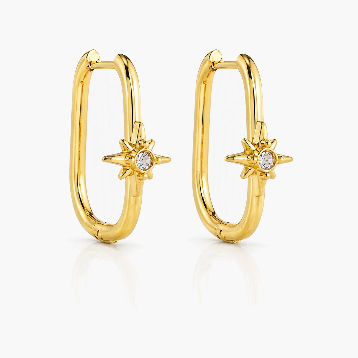 Star Charm Hoop Earrings