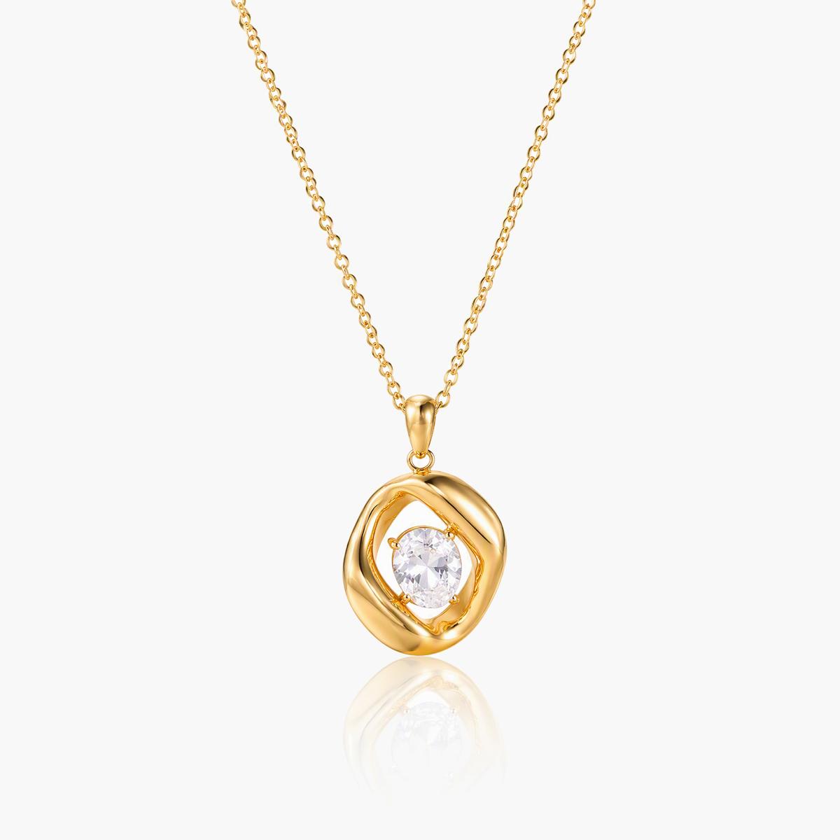 Twisted Oval Pendant Necklace