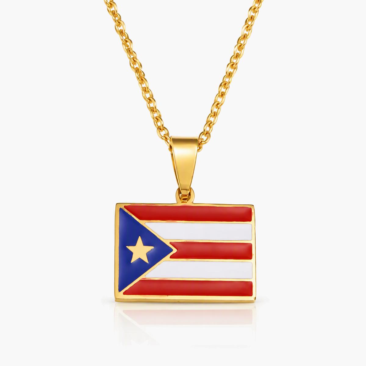 Trendy Map And Flag Pendant Necklace